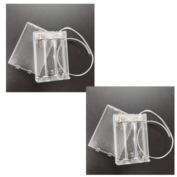 2PCS Transparent Battery Holder For 4.5V 3-AA Cells Case Box ON/OFF Switch