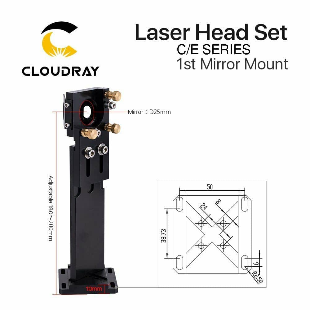Cloudray C and E series Black 1st Laser Mount Mirror Mirror Mount Integrated Mount