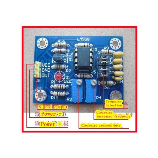 NE555 pulse module LM358 duty cycle and frequency adjustable module