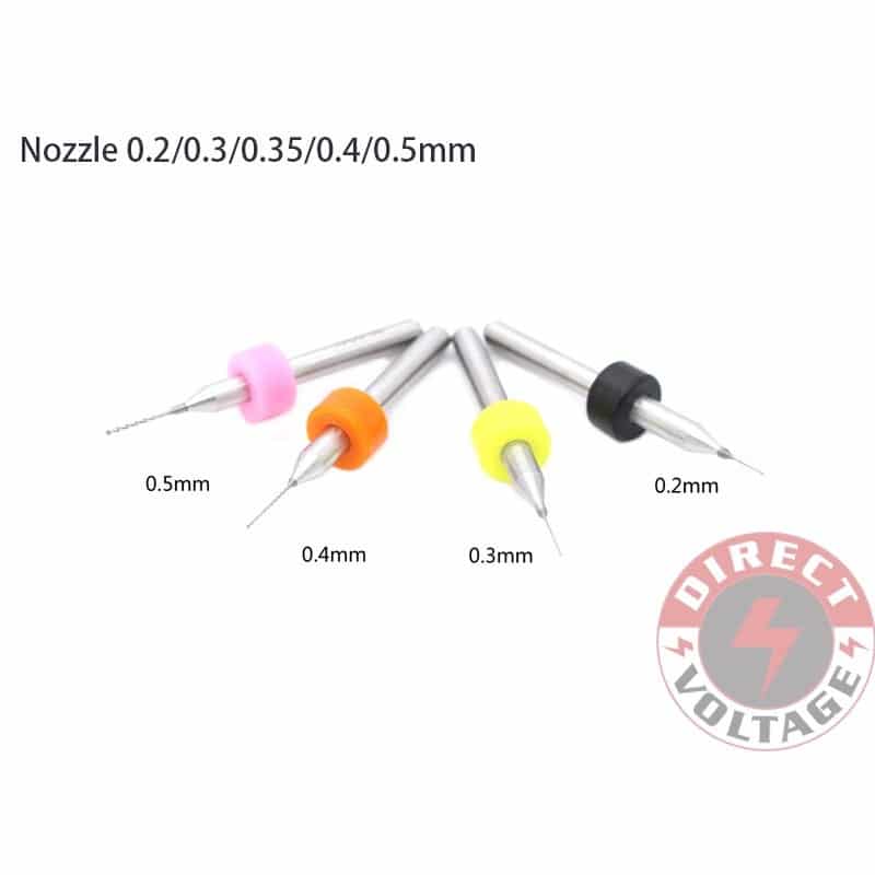 3D printer nozzle cleaning 0.2/0.3/0.4/0.5/0.6mm drill bit for extruder PipFBDC 