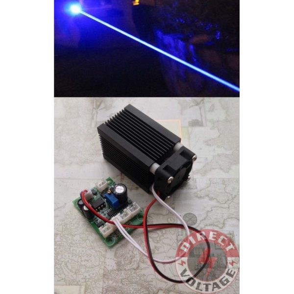 Focusable high power 2W 450nm blue laser module with TTL 12V input Wood carving
