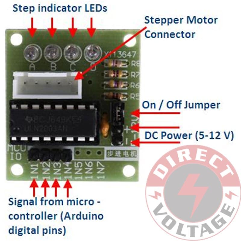 5 Pcs DC 5V Stepper Step Motor Driver Test Module Board ULN2003 For Arduino 