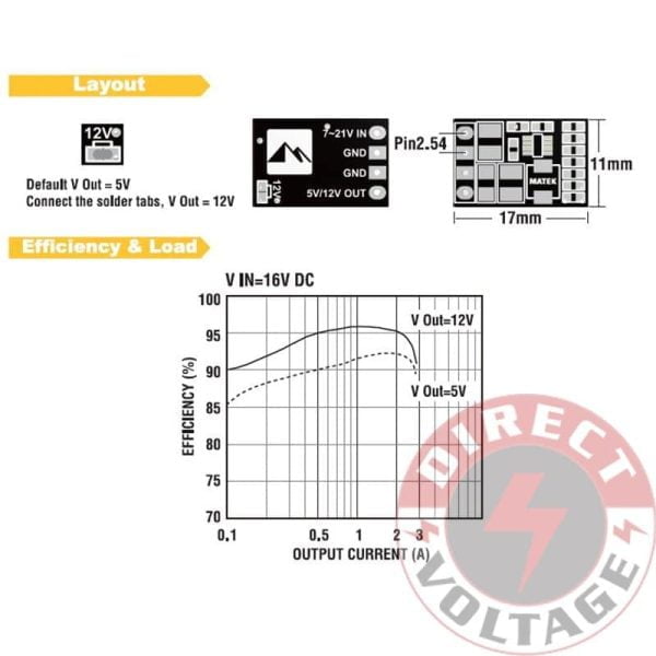 Matek Systems Battery Eliminator Circuit MICRO BEC 1.5A 5V/12V-ADJ