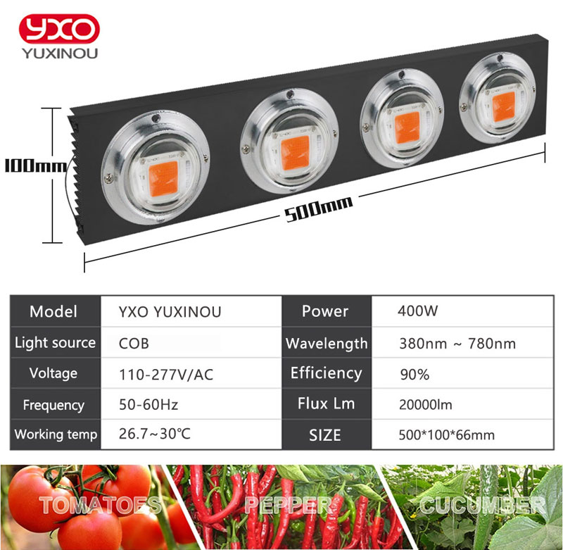 100W 200W 400W COB Led Grow Light Full Spectrum LED Grow Lamp For Vegetable Flower Indoor Hydroponic Greenhouse Plant Light