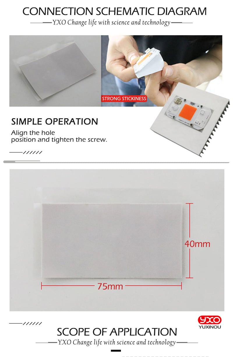Thermal Pads Conductive Heatsink Thermal Silica Sheet. For LED grow chip 