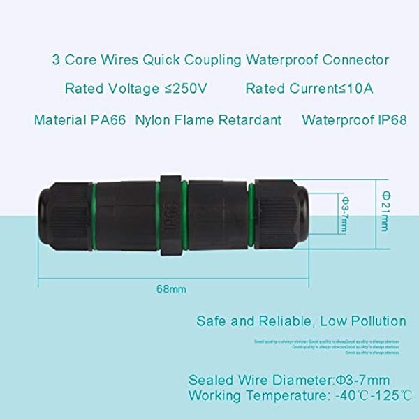Waterproof Connector for Wire IP68 Connector CA8-PG9-3P 3pin Sealed Retardant Junction Boxes