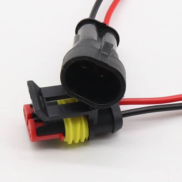 2 Pin Way Sealed Waterproof Electrical Wire Connector Plug