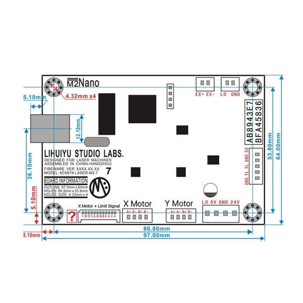 LIHUIYU M2 Nano Laser Control Main Board + Control Panel + Dongle B System DIY 3020 3040 K40 Laser Machime