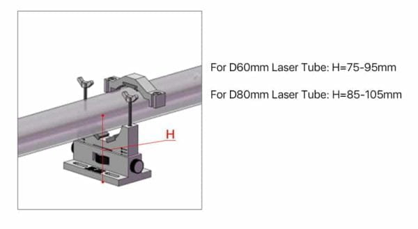 Cloudray Co2 Laser Tube Holders Flexible Dia.50-80mm Plastic Tube Support Rack for 50-180W Laser tube 1 Pair