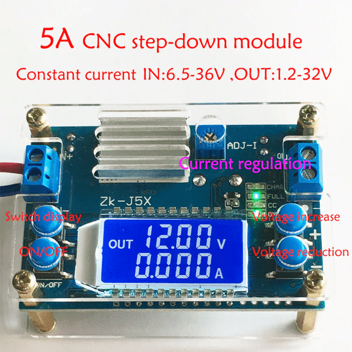 Adjustable 10A DC-DC CC CV Step-down Power Supply 12v 5v 24v LCD volt amp meter