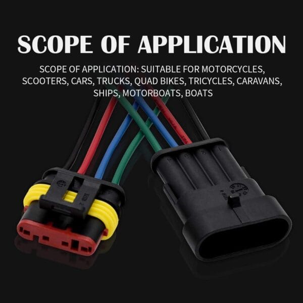 4 Pin Way Sealed Waterproof Electrical Wire Connector Plug Set auto connectors with cable