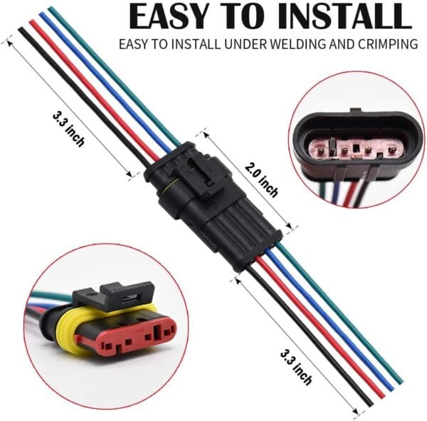 4 Pin Way Sealed Waterproof Electrical Wire Connector Plug Set auto connectors with cable