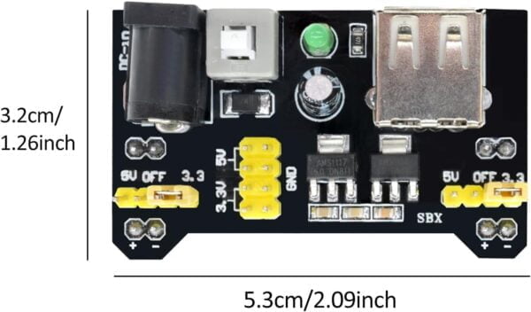 MB102 Breadboard 3.3V/5V Power Supply Module DC 6.5V-12V