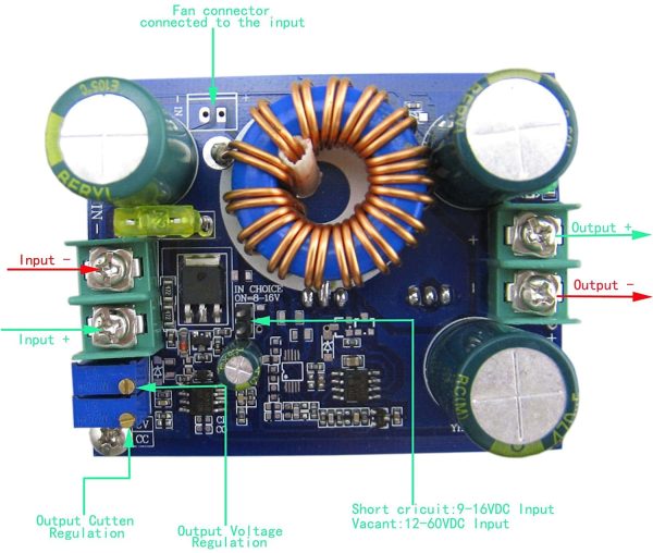 DC-DC 600W 12-60V to 12v-80v 12A Boost Converter Step-up Module Power Supply