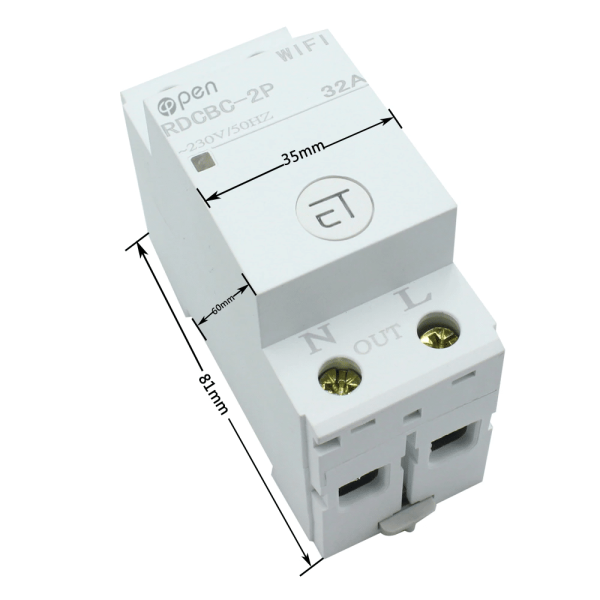 2P 110V/220V 32A 35mm Din Rail WIFI Circuit Breaker Smart Switch Remote Control By eWeLink APP