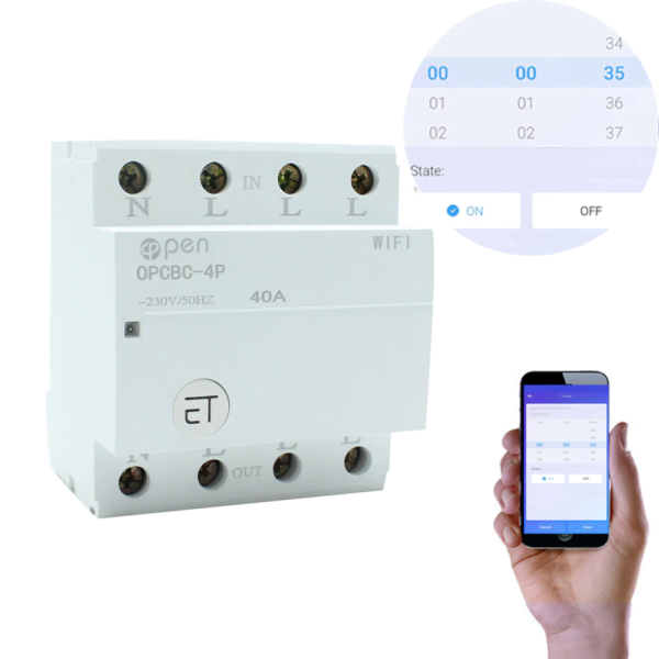 4P WiFi Circuit Breaker Smart Switch 110V 40A - Remote Control by eWeLink App