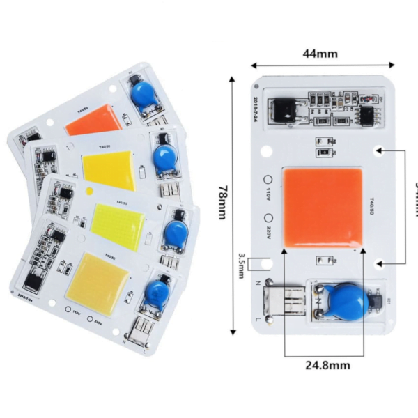 110V Led Chip COB light source 50w driverless solderless chip for grow lamp