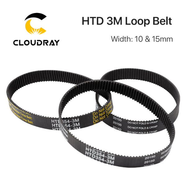 HTD 3M Closed Loop Belt Rubber Timing Belt Various Transmission for CO2 Laser Engraving Cutting Machine / 3D Printer