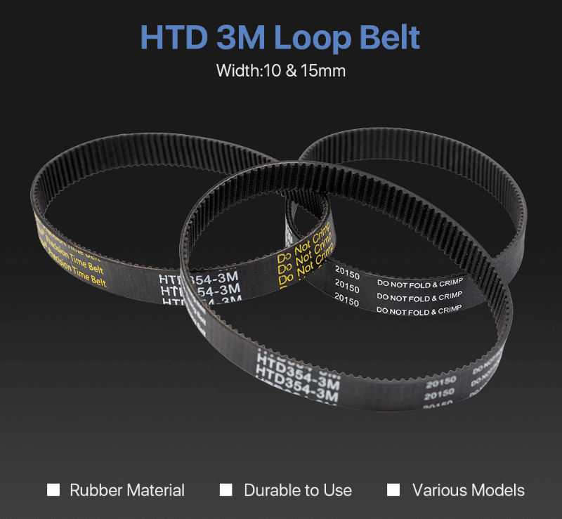 HTD 3M Closed Loop Belt Rubber Timing Belt Various Transmission for CO2 Laser Engraving Cutting Machine / 3D Printer