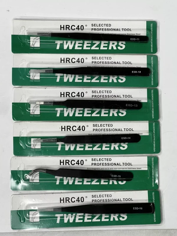 6 VETUS Professional Tweezers HRC40 ESD-10 ESD-11 ESD-12 ESD-13 ESD-14 ESD-15