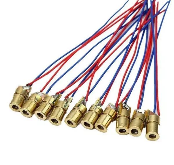 10PCS 3V 650nm 6mm 5mW Mini Tube Laser Dot Diode Module Copper Head WL Red