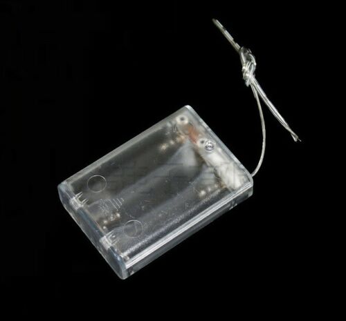 Transparent Battery Holder For 4.5V 3-AA Cells Case Box ON/OFF Switch